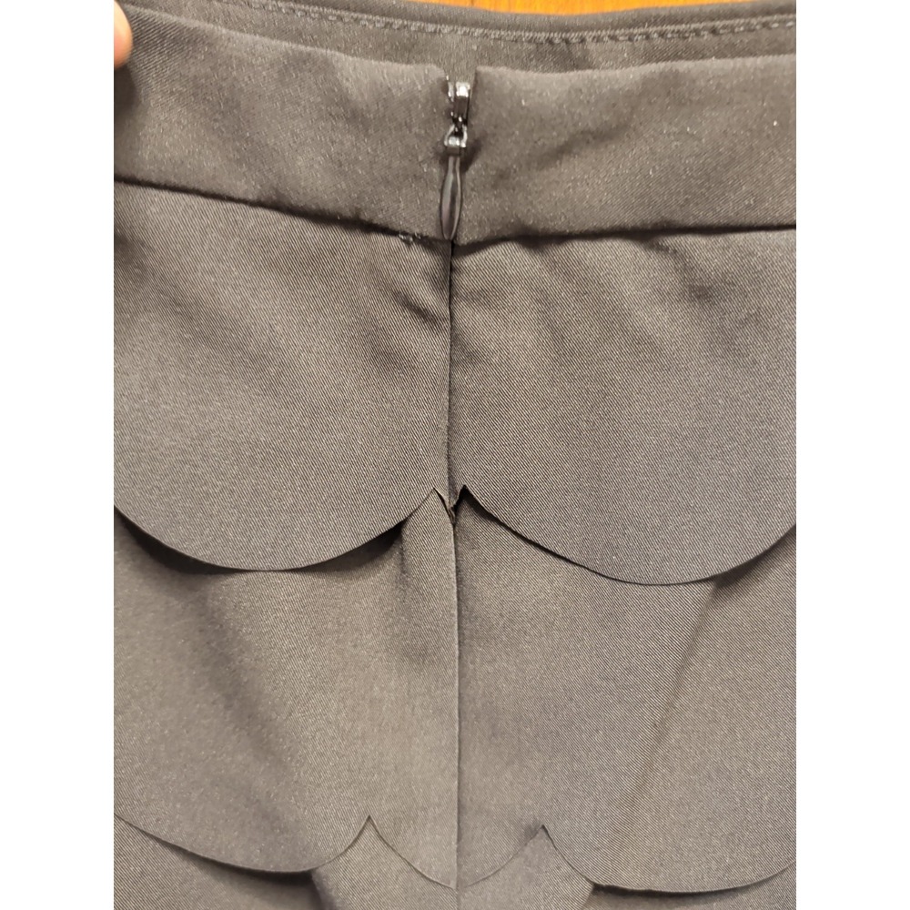 ZAC & RACHEL Black Skirt Scalloped Layered Sz 8 Evening Special Occasion Lined - Picture 3 of 8